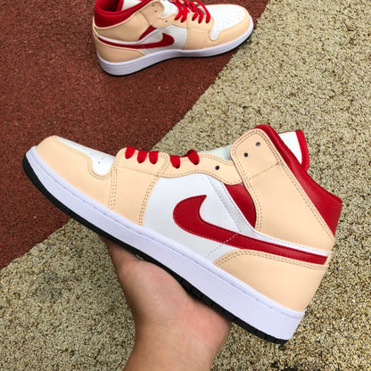 AJ1 MID Mid Light Curry Cardinal