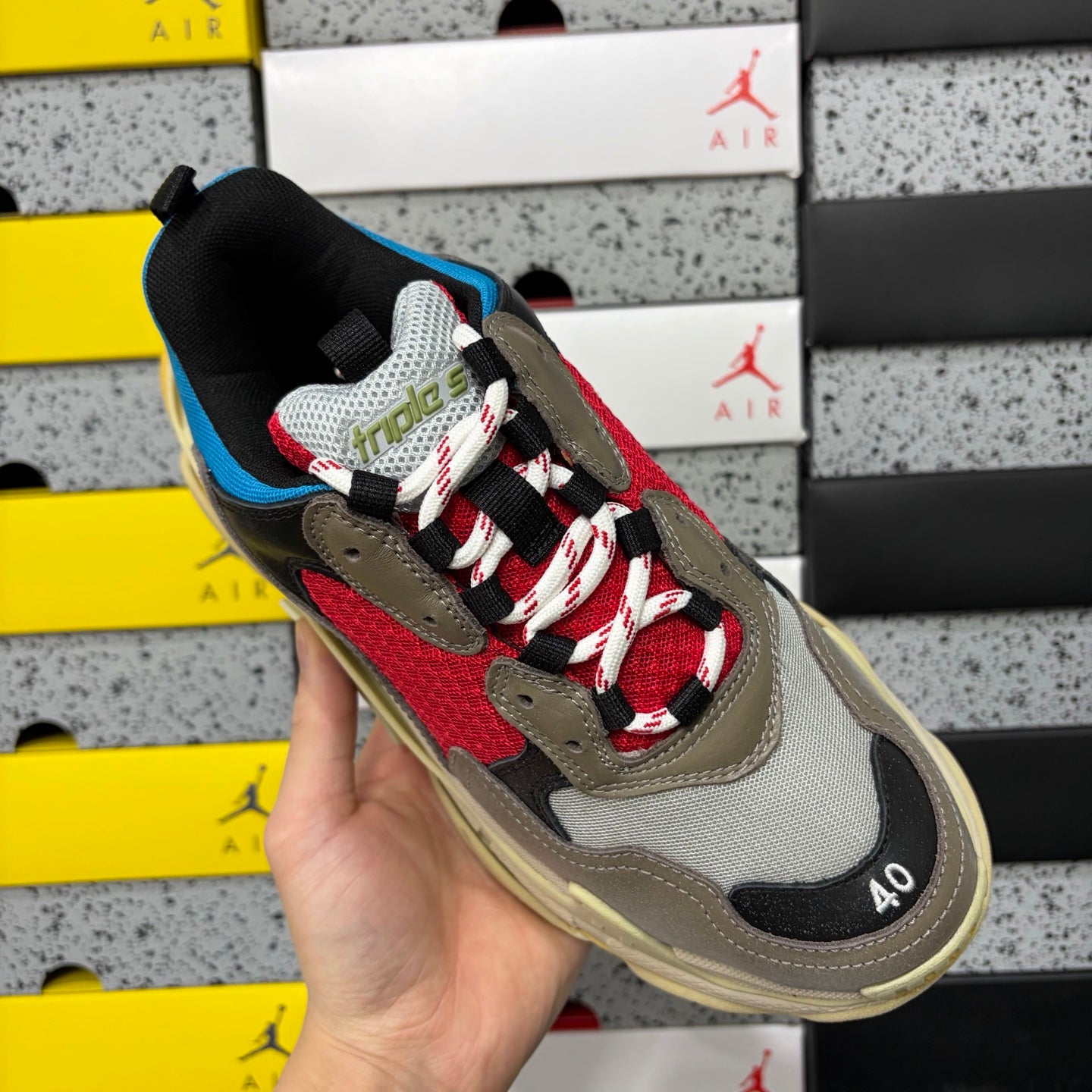 BLG Triple S Beige/Red/Borwn/Blue