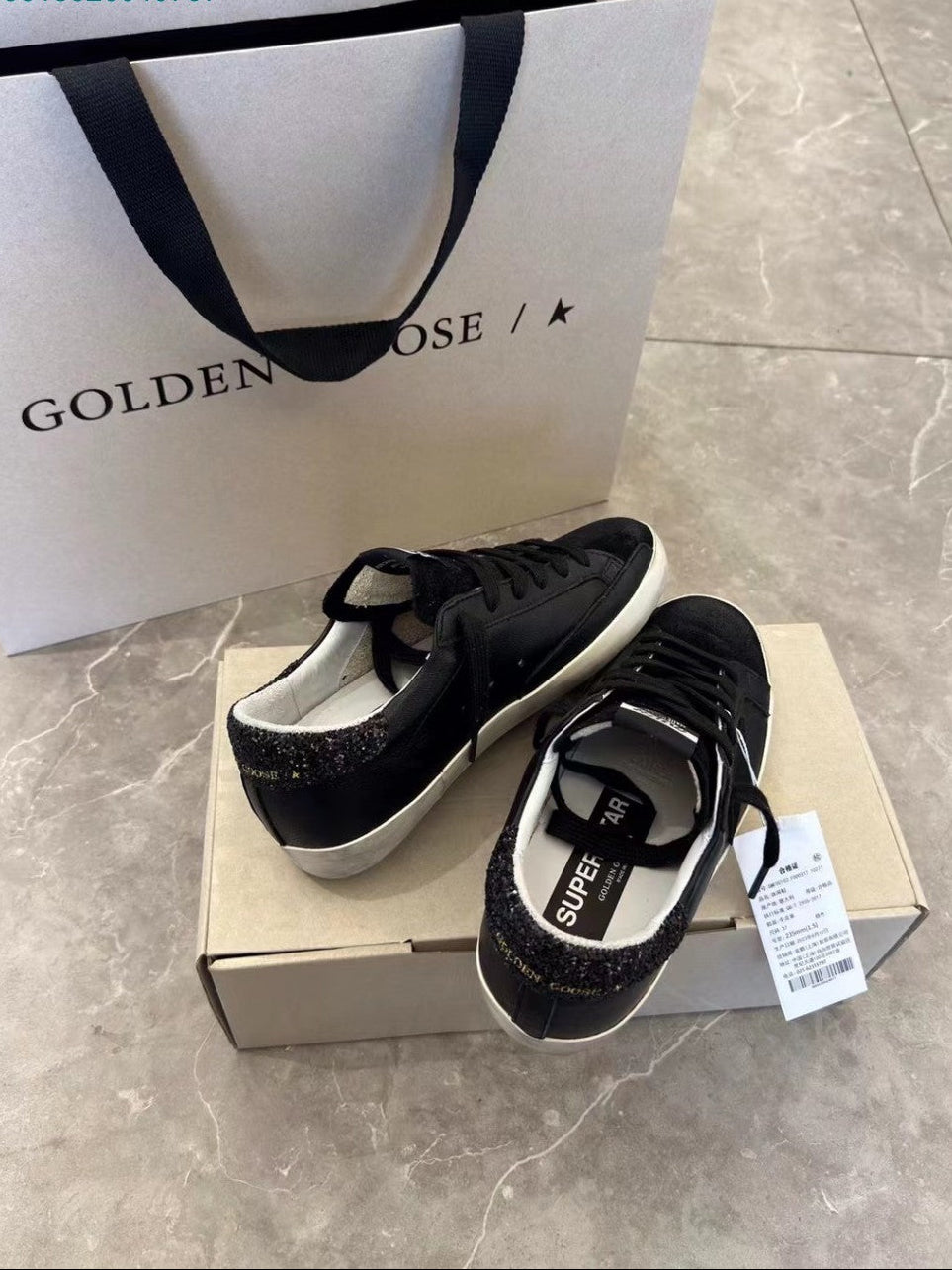 GDGS Superstar Full Pure Black Lether Shine Black