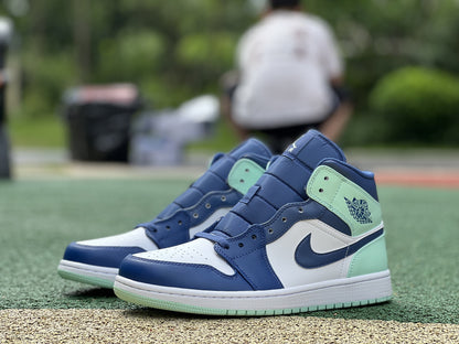 AJ1 MID Mystic Navy Mint Foam