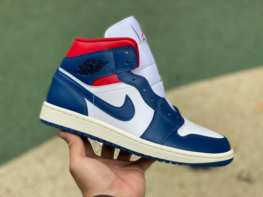 AJ1 MID French Blue Gym Red