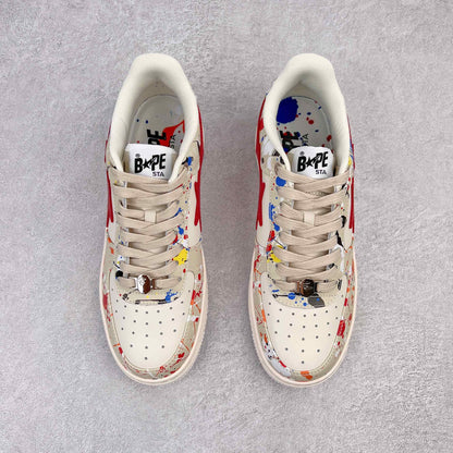 Bape STA Low Paint Splatter - Ivory