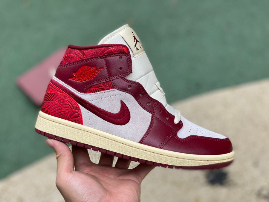 AJ1 MID Tiki Leaf Team Red