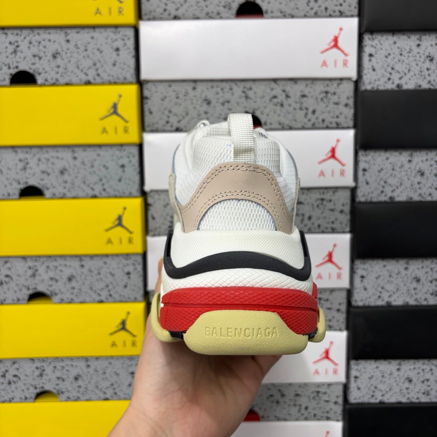 BLG Triple S Mule White/Black/Red/Beige