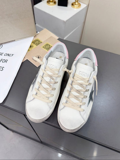 GDGS Superstar Pink Back Silver Shine White Lether Laces
