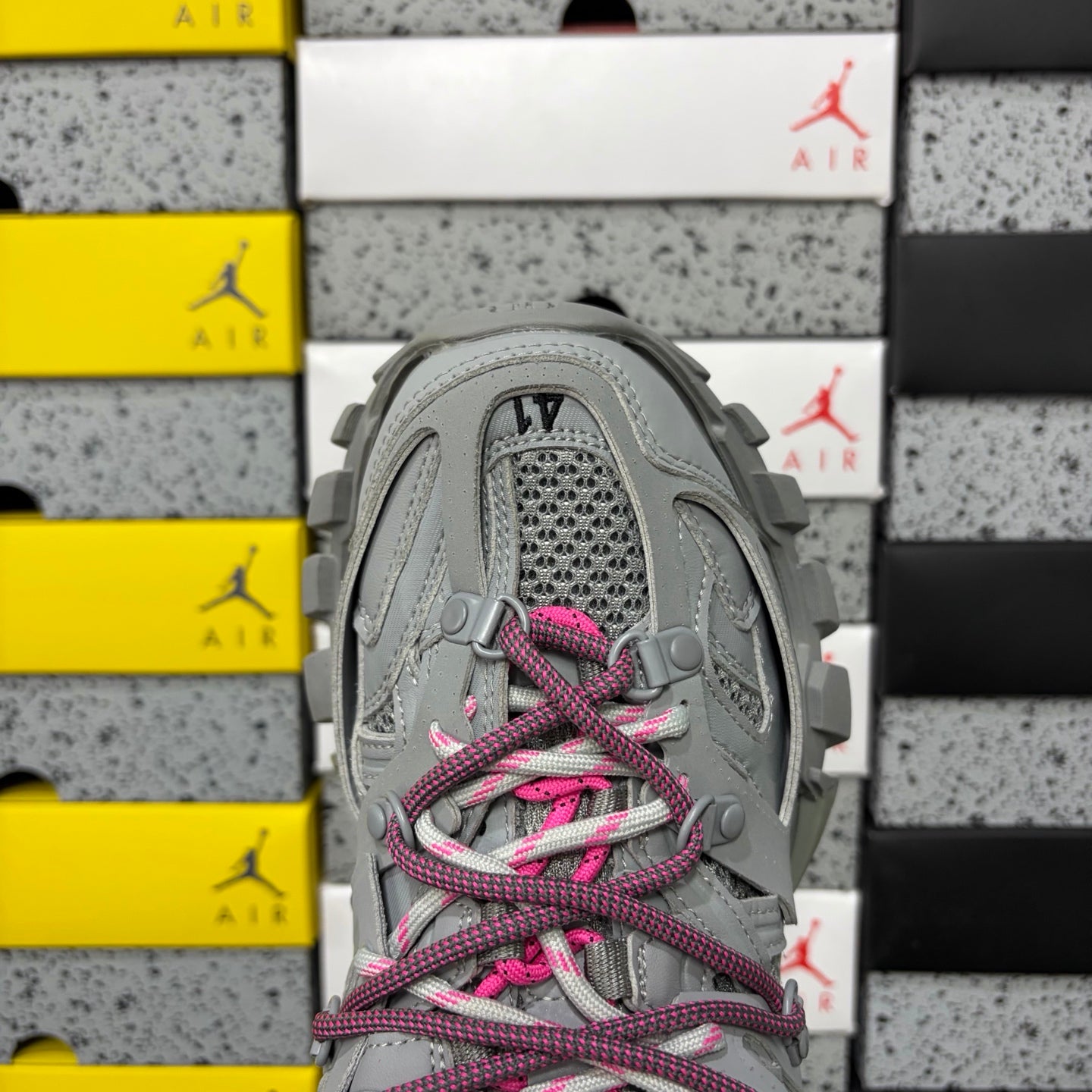 BLG Track Trail Laces Grey Pink