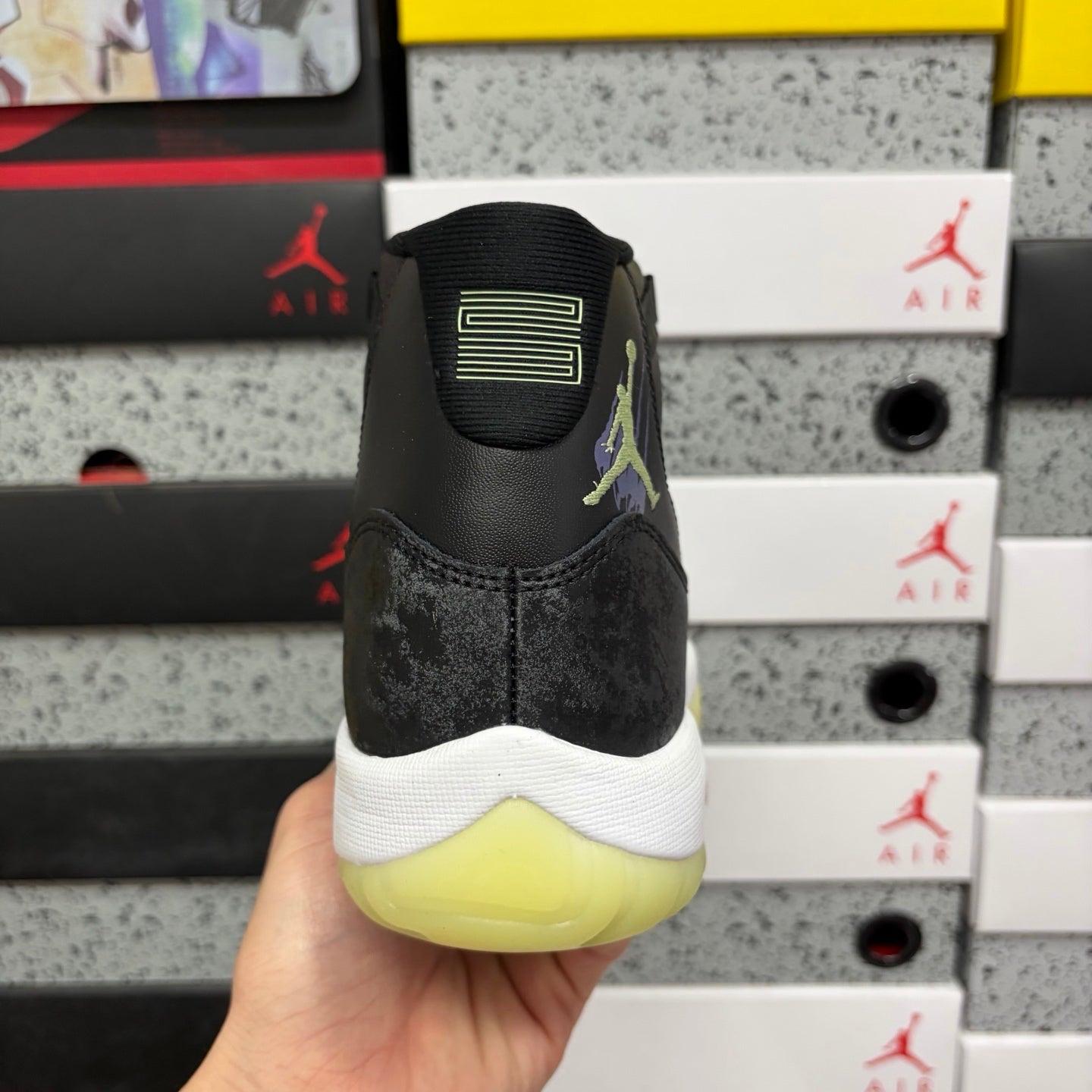 AJ11 Retro Black Barely Volt Dark Raisin