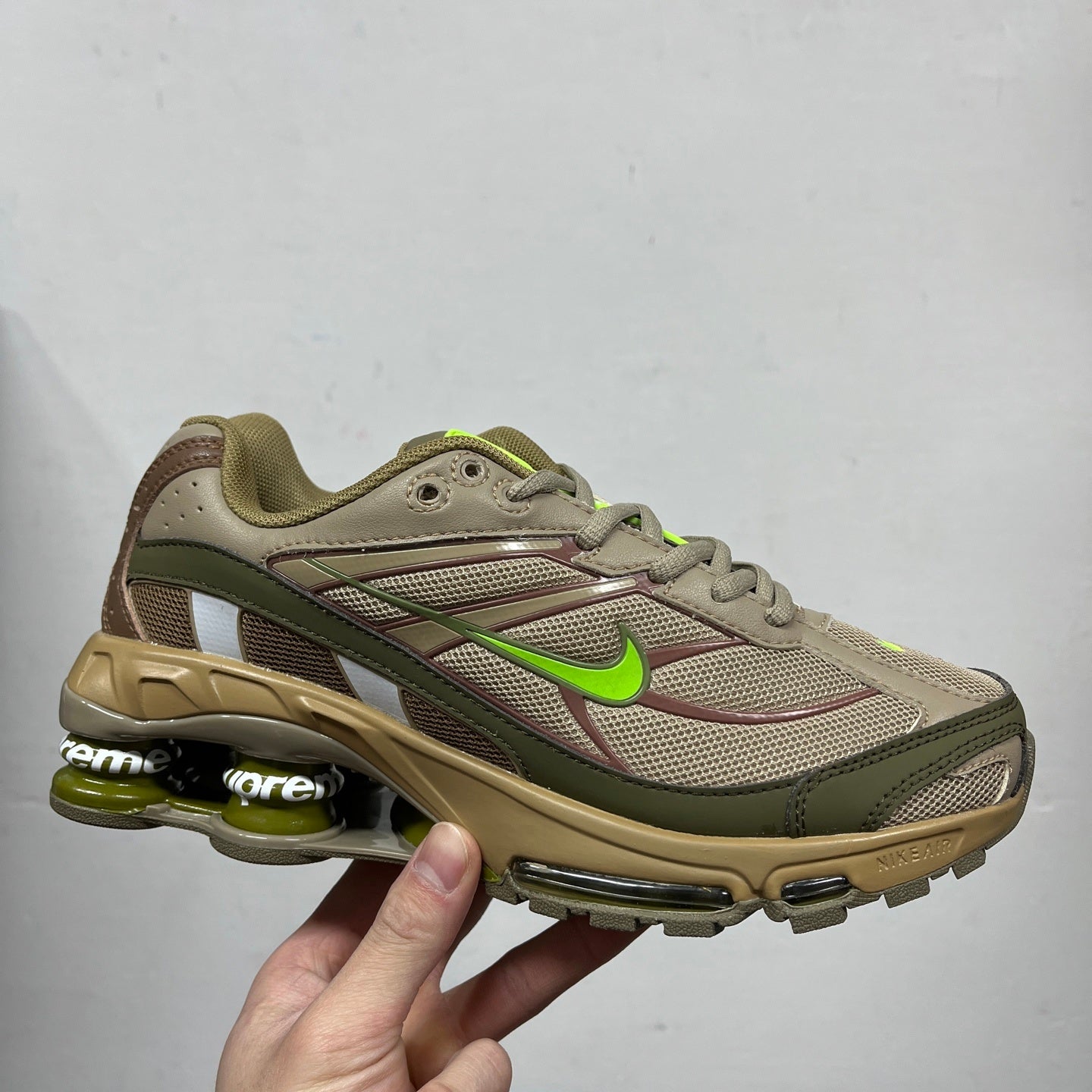 Aware Shox x Sup Brown Green