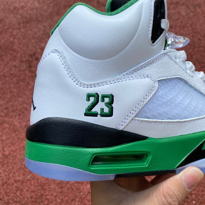AJ 5 Burgundy Lucky Green