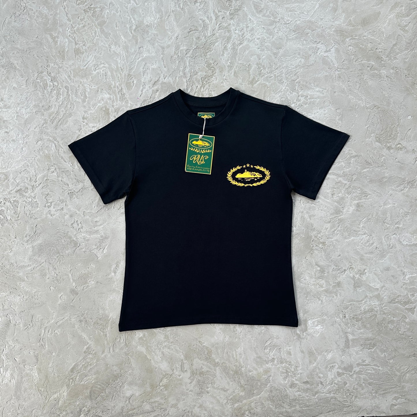 Royale heavyweight tee-Black and yellow