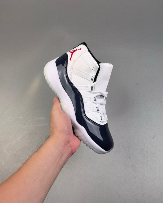 AJ11 High White and Blue Navy