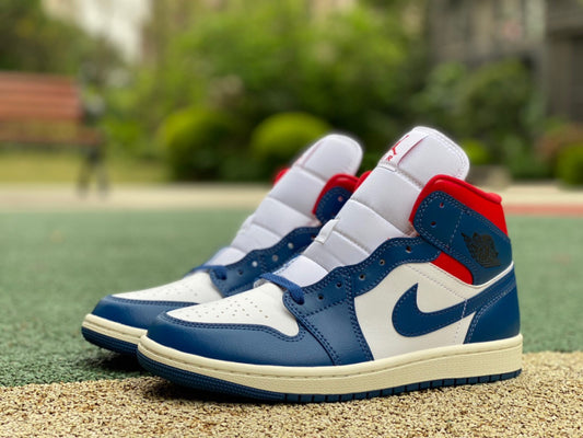 AJ1 MID French Blue Gym Red