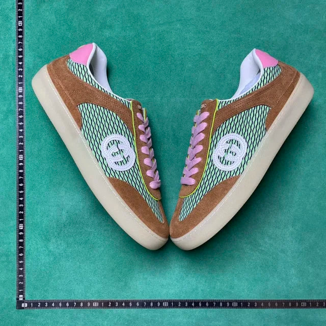Gucci G75 Suede-Trimmed