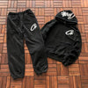 CTZ Conjuntos Satin C Star Appliqué Tracksuit Black