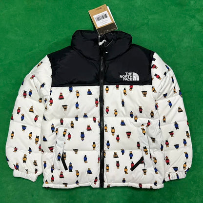 Puffer The North Face Jacket with a bear pattern