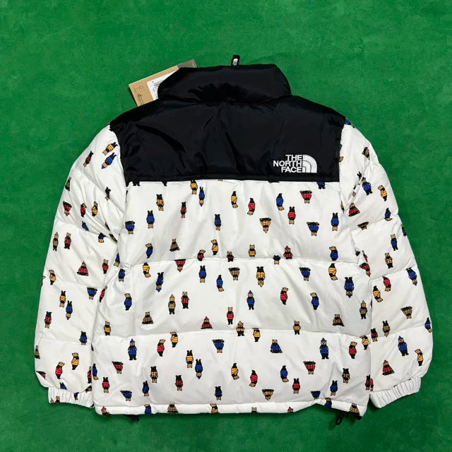 Puffer The North Face Jacket with a bear pattern