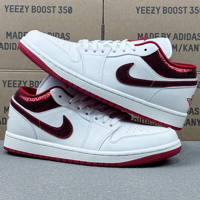 AJ1 Low Red And White