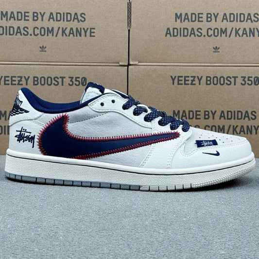 AJ1 Low x Stussy White And Blue