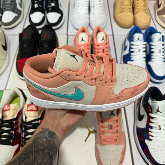 AJ1 Low LIGHT MADDER ROOT/DARK TEAL GREEN