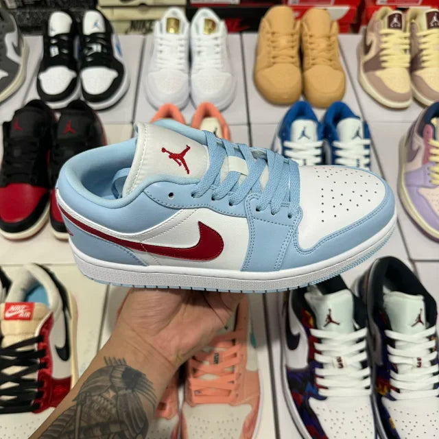 AJ1 Low Blue Whisper Dune Red