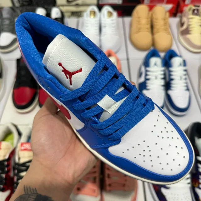 AJ1 Low Blue Gym Red