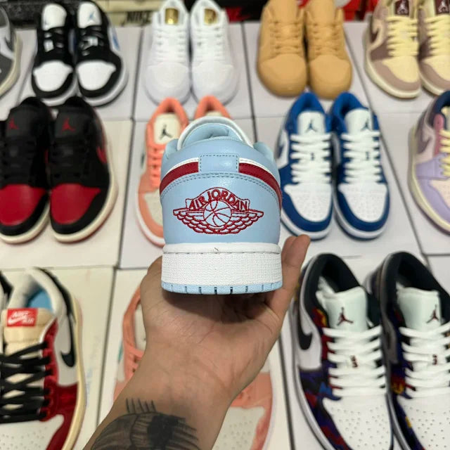 AJ1 Low Blue Whisper Dune Red