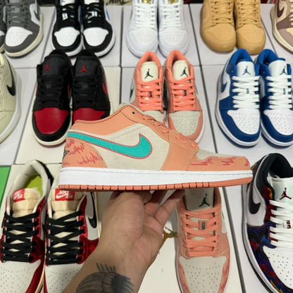 AJ1 Low LIGHT MADDER ROOT/DARK TEAL GREEN