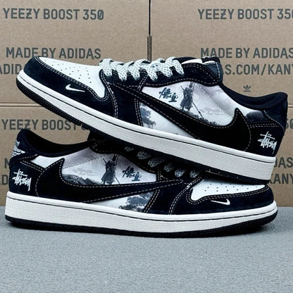 AJ1 Low x Stussy Black