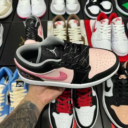 AJ1 Low Black/Rust Pink/White