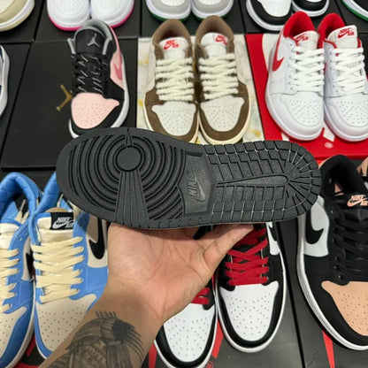 AJ1 Low Black/Rust Pink/White