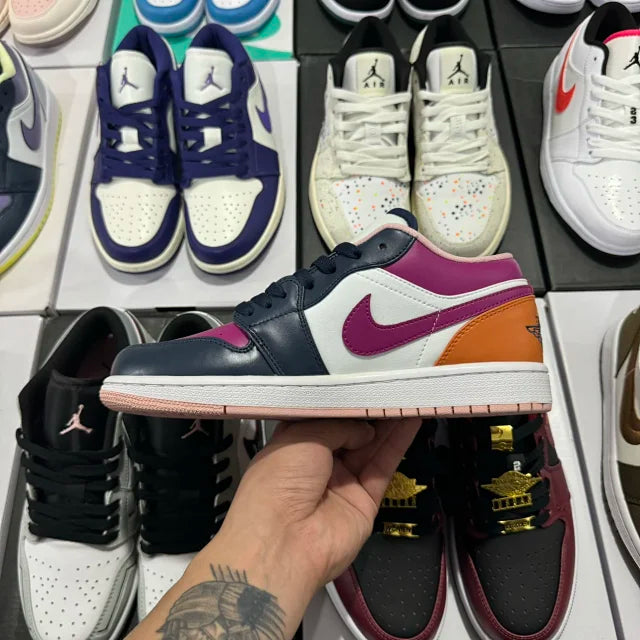 AJ1 Low Mismatched Purple Magenta