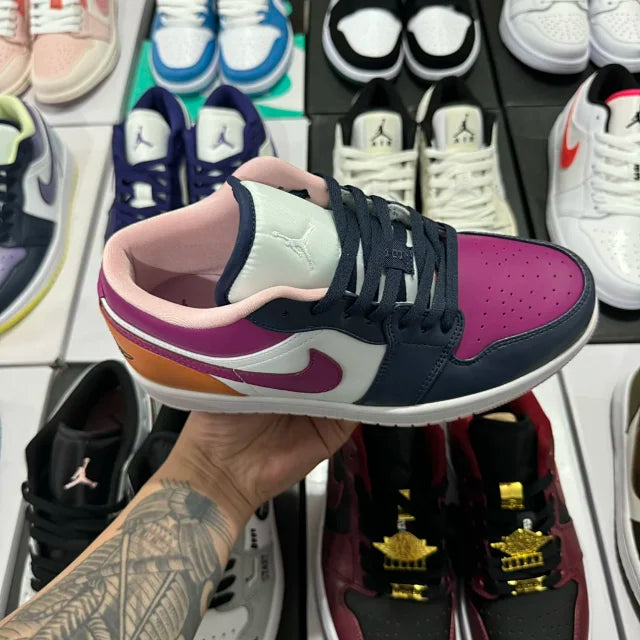 AJ1 Low Mismatched Purple Magenta