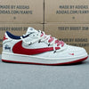 AJ1 Low x Stussy  Red And White