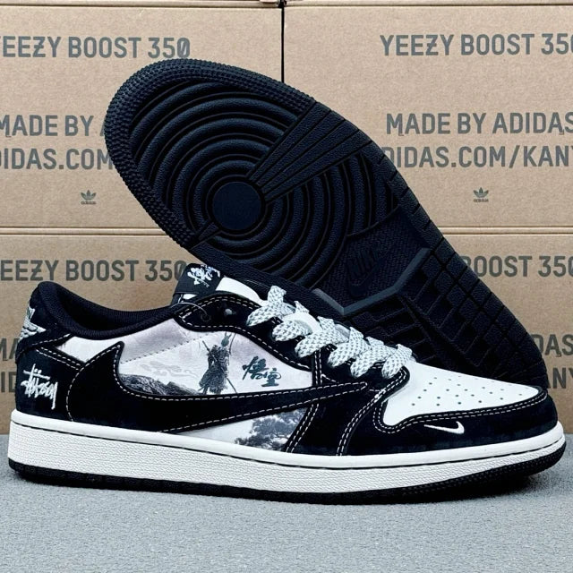 AJ1 Low x Stussy Black