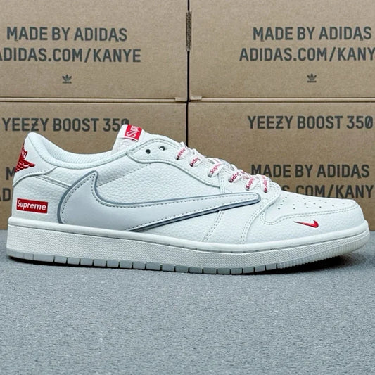 AJ1 Low x Supreme Reverse White Red