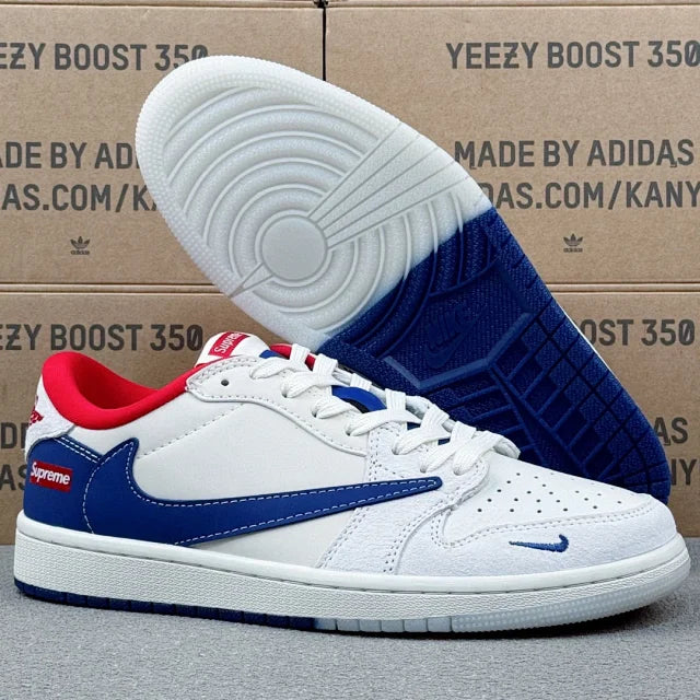 AJ1 Low x Sumpreme Blue Red And White