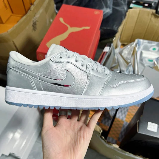 AJ1 Low Metallic Silver White