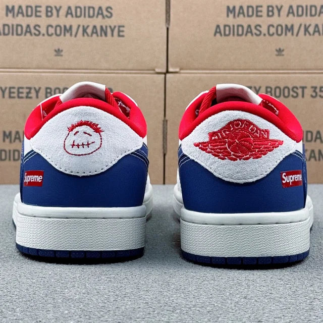 AJ1 Low x Sumpreme Blue Red And White