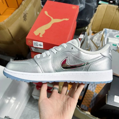 AJ1 Low Metallic Silver White