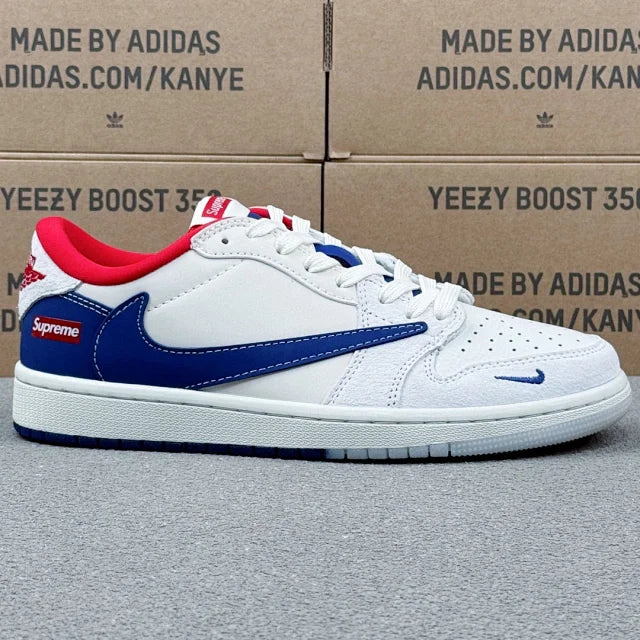 AJ1 Low x Sumpreme Blue Red And White