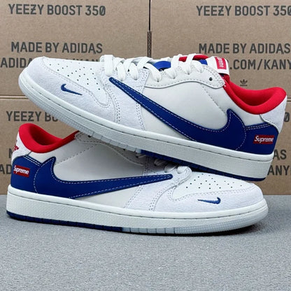 AJ1 Low x Sumpreme Blue Red And White