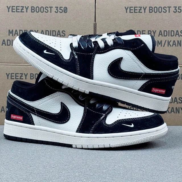 AJ1 Low Black and white Supreme
