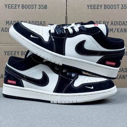 AJ1 Low Black and white Supreme