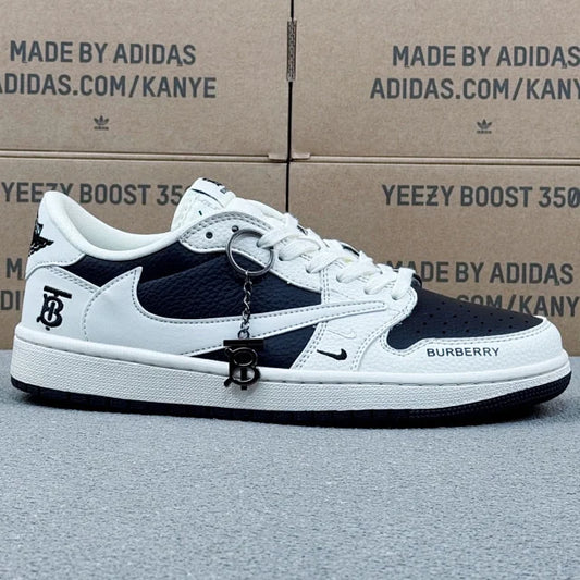 AJ1 Low Burberry White on Black
