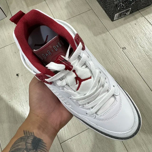 AJ2 White Varsity Red