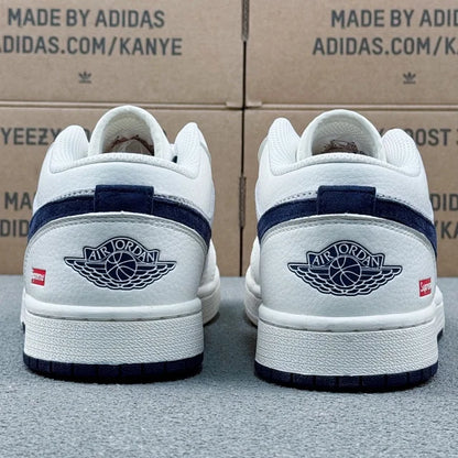 AJ1 Low Blue and White