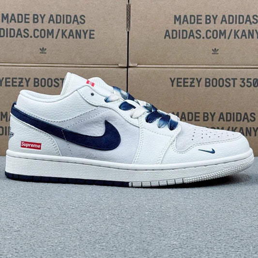 AJ1 Low Blue and White