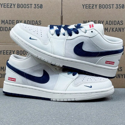 AJ1 Low Blue and White