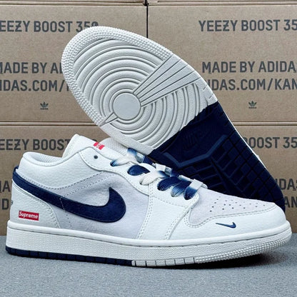 AJ1 Low Blue and White