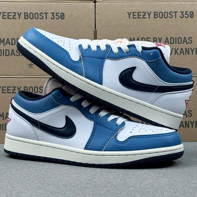 AJ1 Low White/University Blue/Black